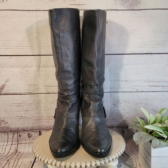 True Religion Women's Charcoal Gray Below The Knee Design & Stiletto Heel Boots - Picture 4 of 12